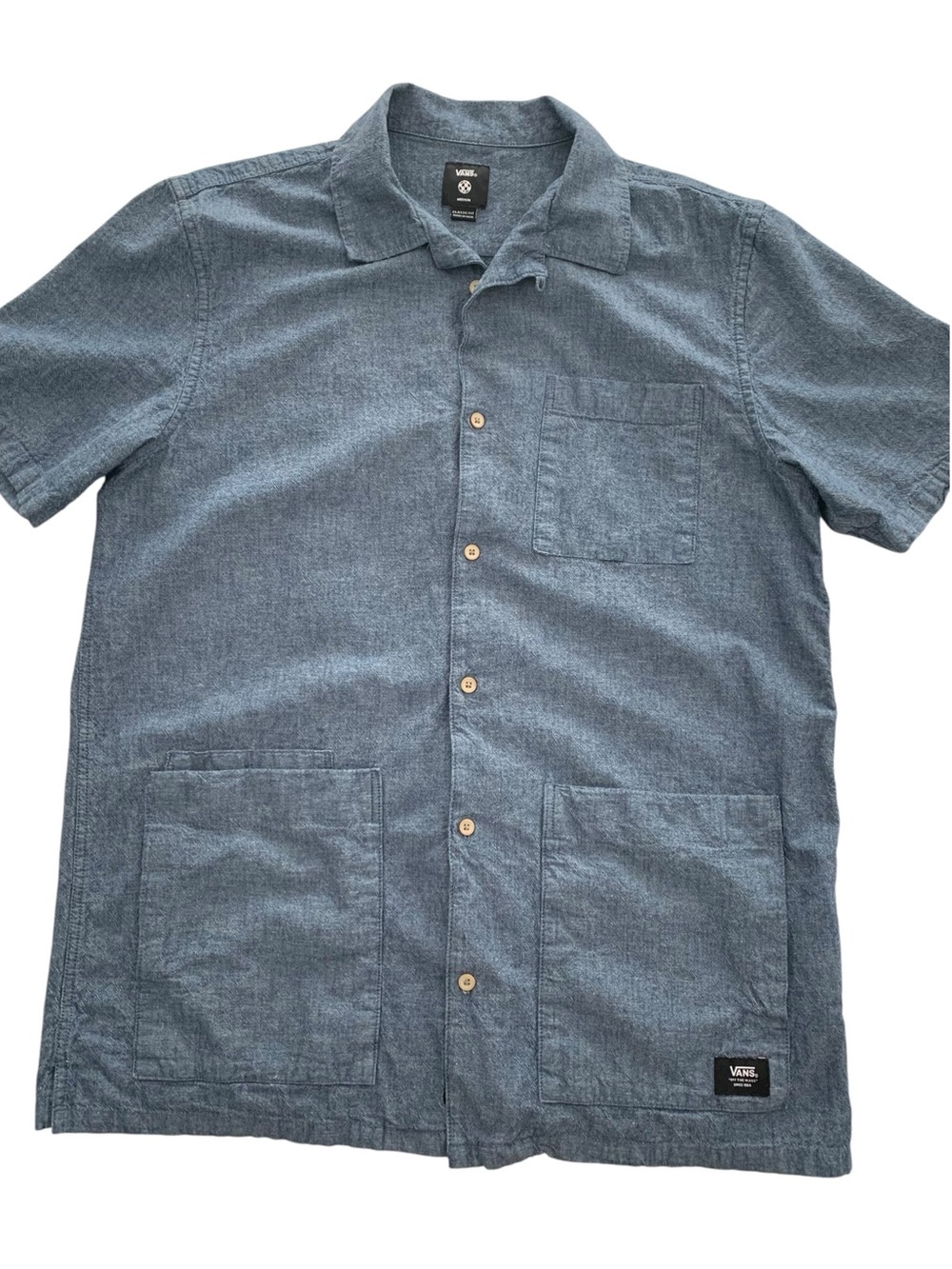 Vans Shirt Cotton Button Front Size Medium
